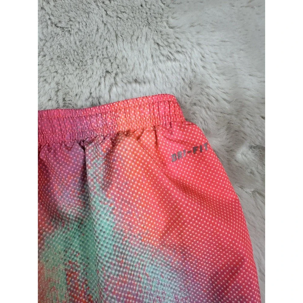 Nike Dri-Fit  Lined active/Swimming Shorts Size L pink Tie‎ Dye Zipper In Back